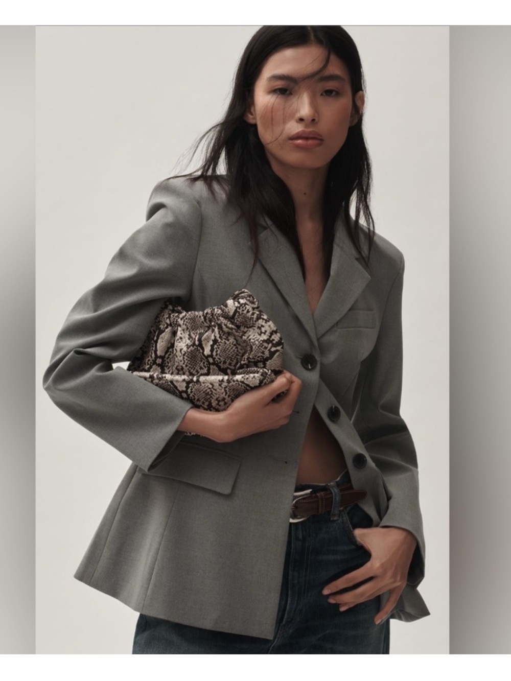 Anthropologie Sculpted Hourglass Blazer Sz M Gray NWT Avec Les Filles